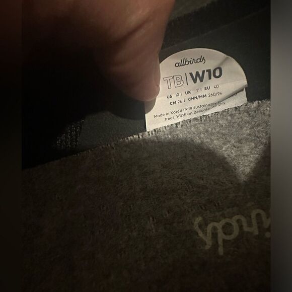 Allbirds Heathered Black Women's Tree Breezers, Size 10 NEW - Picture 3 of 3